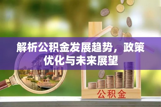 赤坎解析公积金发展趋势，政策优化与未来展望