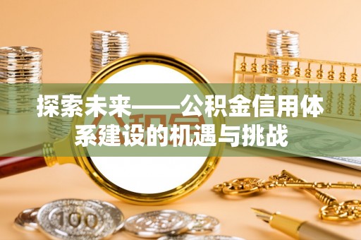 赤坎探索未来——公积金信用体系建设的机遇与挑战
